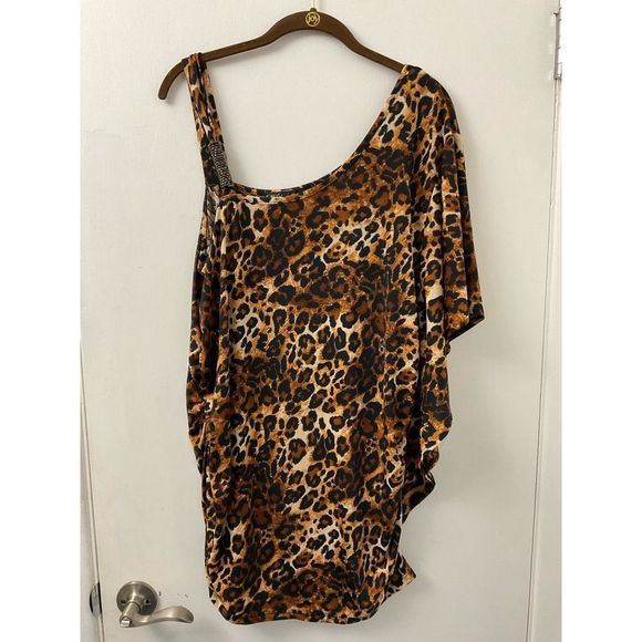 Destiny Gold Animal Print Top - Picture 1 of 6